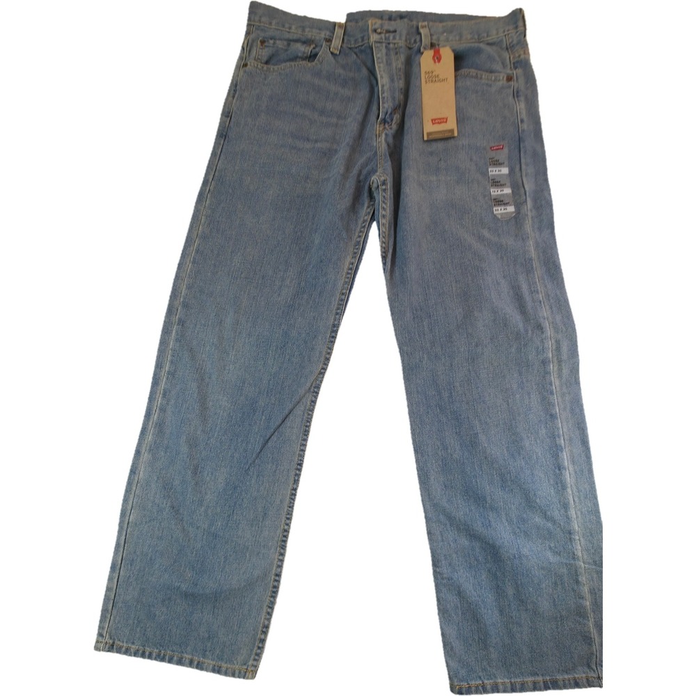 Levi's 569 Loose Straight Jeans Mens 33x30 Blue Light Wash Denim Nwt